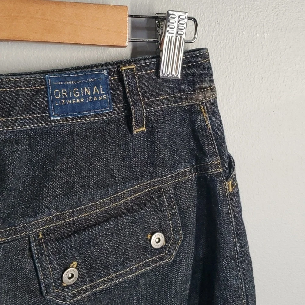 Liz Claiborne Lizwear skirt women's size 4 blue denim jeans‎ skirt Liz Wear